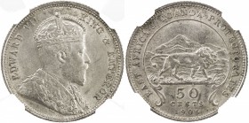 EAST AFRICA & UGANDA: Edward VII, 1901-1910, AR 50 cents, 1906, KM-4, attractive light toning, NGC graded MS63.

Estimate: USD 150-200