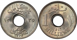 EGYPT: Hussein Kamil, 1914-1917, 1 millieme, 1917-H/AH1335, KM-313, PCGS graded MS66+.

Estimate: USD 100-125