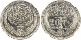 EGYPT: Hussein Kamil, 1914-1917, AR 20 qirsh, 1916/AH1335, KM-318.1, lovely example of type! NGC graded MS63.

Estimate: USD 800-1000