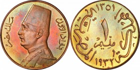 EGYPT: Fuad I, as King, 1922-1936, AE millieme, 1932-H/AH1351, KM-344, Heaton Mint Specimen strike, PCGS graded Specimen 65 RB.

Estimate: USD 200-2...