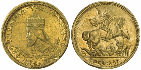 ETHIOPIA: Haile Selassie, Emperor, 1930-1974, AV ½ werk (4.14g), EE1923 (1930), KM-20, Fr-29, crowned bust left, laurels below // St. George on horseb...