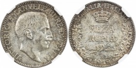 ITALIAN SOMALILAND: Vittorio Emanuele, 1900-1946, AR ½ rupia, 1919-R, KM-5, difficult type in mint state quality, NGC graded MS61.

Estimate: USD 30...