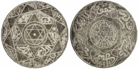 MOROCCO: 'Abd al-'Aziz, 1894-1908, AR 10 dirhams, AH1313, Y-13, Berlin Mint issue, unevenly toned, semi-prooflike, one-year type, Unc, R. 

Estimate...