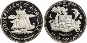 ANGUILLA: British Territory, AR 4 dollars, 1970, KM-18.2, Sailing ship - the "Atlantic Star ", Proof.

Estimate: USD 75-100