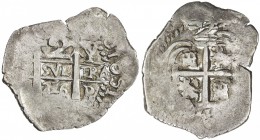 BOLIVIA: Felipe V, 1700-1746, AR 2 reales cob (4.94g), [1]716-P, KM-29, Sedwick-P43a, assayer Y (Y/V), two dates, one assayer, one mintmark, struck on...
