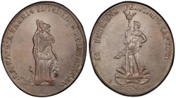 BOLIVIA: AR medal, ND, Fonrobert-9448, 42mm x 38mm, large oval silver medal, late 19th Century, Minerva, Roman goddess of wisdom and strategic warfare...