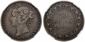NEWFOUNDLAND: Victoria, 1837-1901, AR 50 cents, 1873, KM-6, NGC graded VF25.

Estimate: USD 150-200
