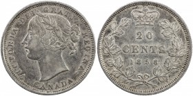 CANADA: Victoria, 1837-1901, AR 20 cents, 1858, KM-4, coin orientation strike, EF.

Estimate: USD 150-175