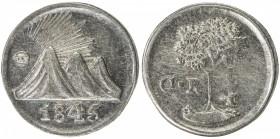 CENTRAL AMERICAN REPUBLIC: AR ¼ real, 1845-CR, KM-1, struck at the San Jose mint, a pleasing example of this rare type with original mint luster, AU, ...
