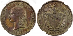 COLOMBIA: AE 16 pesos pattern, 1847, KM-Pn6, Restrepo-24, variety with lettered edge, lightly engraved "4 " in date, and coin alignment, should be mar...