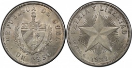 CUBA: AR peso, 1932, KM-15.2, PCGS graded MS63.

Estimate: USD 150-250