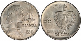 CUBA: AR peso, 1938, KM-22, "ABC " type, PCGS graded MS62. The ABC peso achieved its odd name from a group titled the "ABC. " This group was a clandes...