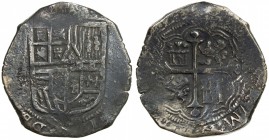 MEXICO: Felipe IV, 1621-1665, cob AR 8 reales (26.99g), KM-45, darkly toned all over, with original Spink box, labeled "Lucayan Beach Pirate Treasure ...