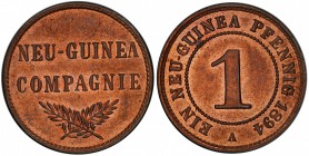 GERMAN NEW GUINEA: Wilhelm II, 1888-1918, AE pfennig, 1894-A, KM-1, Deutsche Neuguinea-Compagnie issue, PCGS graded MS63 RB.

Estimate: USD 225-275