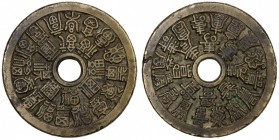 CHINA: AE charm (36.12g), CCH-1478, 49mm, "good fortune " character fu written 24 times // the "longevity " character shou written 24 times, each char...