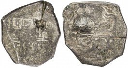 CHINESE CHOPMARKS: MEXICO: Felipe IV, 1621-1665, AR cob 4 reales (13.91g), KM-38, crowned shield // cross, arms of Castile and Leon in angles, edge cu...