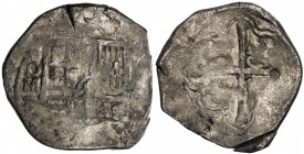 CHINESE CHOPMARKS: MEXICO: Felipe IV, 1621-1665, AR cob 8 reales (27.31g), KM-45, crowned shield // cross, arms of Castile and Leon in angles, edge cu...