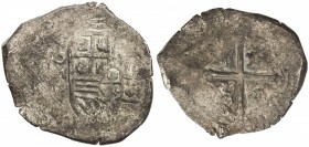 CHINESE CHOPMARKS: MEXICO: Felipe IV, 1621-1665, AR cob 8 reales (27.85g), KM-45, crowned shield // cross, arms of Castile and Leon in angles, with 2 ...