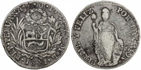 CHINESE CHOPMARKS: PERU: Republic, AR 8 reales, 1841-LIMAE, KM-142.8, assayer MB, large Chinese merchant chopmark, Fine.

Estimate: USD 75-100