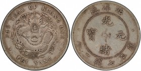 CHIHLI: Kuang Hsu, 1875-1908, AR dollar, Peiyang Arsenal mint, Tientsin, year 34 (1908), Y-73.2, L&M-465, cloud connected, PCGS graded EF45.

Estima...