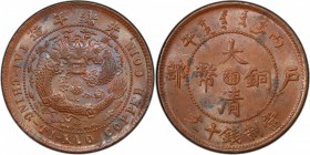 HUNAN: Kuang Hsu, 1875-1908, AE 10 cash, CD1906, Y-10h.3, PCGS graded MS63 BR.

Estimate: USD 100-150