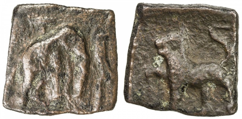 CHOLA: Sangam Era, ca. 200 BC to 200 AD, AE square (2.47g), Krishnamurthy—, Piep...