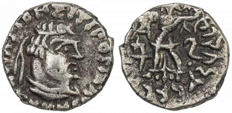 INDO-SCYTHIAN SATRAPS: Rajuvula, ca. 25-15 BC, AR drachm (2.28g), Senior-151.20,...