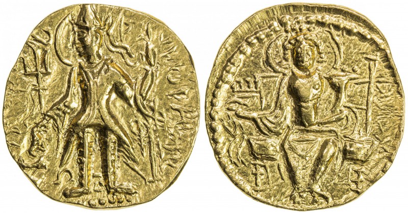 KUSHAN: Vasishka, ca. 240-250, AV dinar (7.78g), Mitch-3554, king standing, sacr...