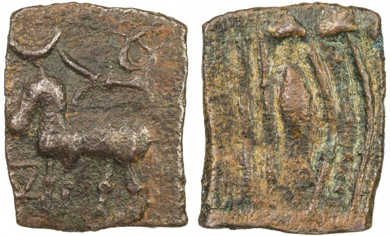 MALAYAMAN: Anonymous, 1st century AD, AE rectangular (3.44g), Krishnamurthy-218,...