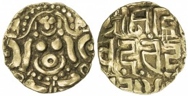 GAHADAVALAS OF KANAUJ: Govinda Chandra, ca. 1114-1154, debased AV 4½ masha (4.06g), De-145, Lakshmi seated // 3-line Devanagari legend, VF-EF.

Esti...
