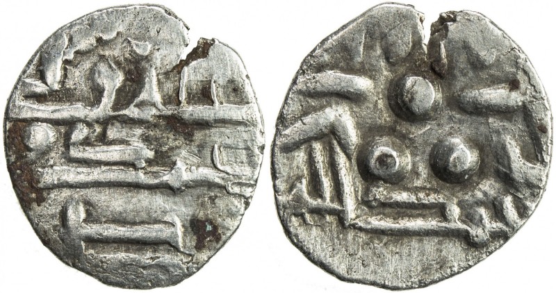 AMIRS OF MULTAN: Muhammad II, late 8th century, AR damma (0.44g), A-4572, Fishma...