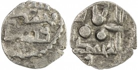 AMIRS OF MULTAN: Muhammad II, late 8th century, AR damma (0.38g), A-4572, Fishman-38/41, legend lillah wali / muhammad / wa nasir // standard Multan t...