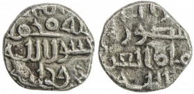 FATIMID OF MULTAN: al-'Aziz, 975-997, AR damma (0.48g), A-A708, Nicol-859, Isma'ili kalima // caliphal text nizar abu / mansur / al-imam al-'az- / -iz...