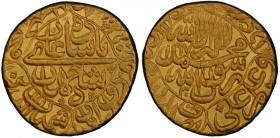 MUGHAL: Shah Jahan I, 1628-1658, AV mohur (10.92g), Daulatabad, AH1067 year 30, KM-258.3, the finest and only PCGS graded example of this date and min...