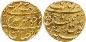 MUGHAL: Aurangzeb, 1658-1707, AV mohur, Aurangabad, AH1071 year 3, KM-315.10, lovely strike, glistening with original luster, PCGS graded MS66. KM num...