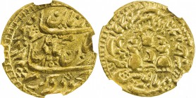 AWADH: Muhammad Ali Shah, 1837-1842, AV ashrafi, Lucknow, AH1257 year 5, KM-322.2, with mint formula IV: mulk awadh bayt al-sultanat lakhnau, NGC grad...