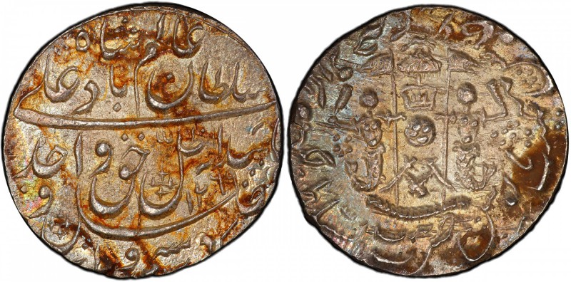 AWADH: Wajid Ali Shah, 1847-1858, AR rupee, Lucknow, AH1269 year 6, KM-365.3, sl...