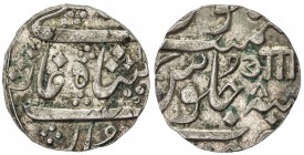 BARODA: Anand Rao, 1800-1819, AR rupee (11.43g), Jambusar, AH1xxx year 8, Cr-—, in the name of Muhammad Akbar II, EF, RR. Earlier issues of Jambusar i...