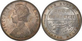 BIKANIR: Ganga Singh, 1887-1942, AR rupee, 1892, KM-72, with portrait of Queen Victoria, PCGS graded MS63+.

Estimate: USD 225-325