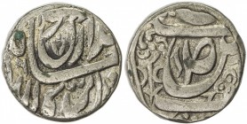 MALER KOTLA: Amir Singh, 1821-1845, AR rupee (10.47g), "Sahrind ", Cr-15, whirling flower personal mark on straight stem, with date ending in "6 ", pr...