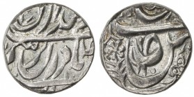 MALER KOTLA: Mahbub Ali Khan (Sube), 1845-1859, AR rupee (10.93g), "Sahrind ", ND, Cr-20, 6-petal flower mark, but with both the alif of Amir Khan and...