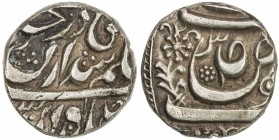 MALER KOTLA: Sikandar Ali Khan, 1859-1871, AR rupee (10.87g), "Sahrind ", ND, Y-3, 7-point rosette below the Arabic "S " within the "S " of jalus, sup...
