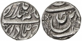 PATIALA: Sahib Singh, 1781-1813, AR rupee (11.00g), "Sahrind ", ND, Cr-20. SS-204, 5-petal flower to left on reverse, choice VF, R, ex Mohun Singh Col...