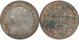 BRITISH INDIA: Victoria, Empress, 1876-1901, AR ¼ rupee, 1894-C, KM-490, S&W-6.320, PCGS graded AU55.

Estimate: USD 100-150