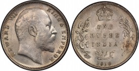 BRITISH INDIA: Edward VII, 1901-1910, AR rupee, 1910-B, KM-508, clear overdate, second 1 over 0, PCGS graded MS62.

Estimate: USD 75-100