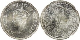 BRITISH INDIA: George VI, 1937-1947, 1938(b), KM-555, Stv-9.9, without the bead mintmark, NGC graded MS65.

Estimate: USD 300-350