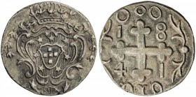 DIU: Maria II, 1834-1853, AR rupia (7.57g), 1841, KM-59, Gomes-24.01, choice EF, R. 

Estimate: USD 300-400