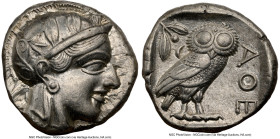 ATTICA. Athens. Ca. 440-404 BC. AR tetradrachm (23mm, 17.18 gm, 11h). NGC Choice XF 5/5 - 4/5. Mid-mass coinage issue. Head of Athena right, wearing e...