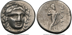 CARIAN SATRAPS. Pixodarus (ca. 341-336/5 BC). AR drachm (16mm, 12h). NGC Choice Fine, brushed. Head of Apollo facing, turned slightly right, hair part...