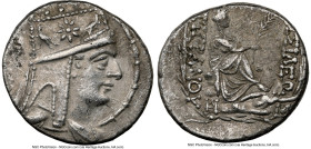 ARMENIAN KINGDOM. Tigranes II the Great (95-56 BC). AR tetradrachm (26mm, 15.79 gm, 12h). NGC Choice XF 5/5 - 3/5, light marks. Tigranocerta, ca. 80-6...